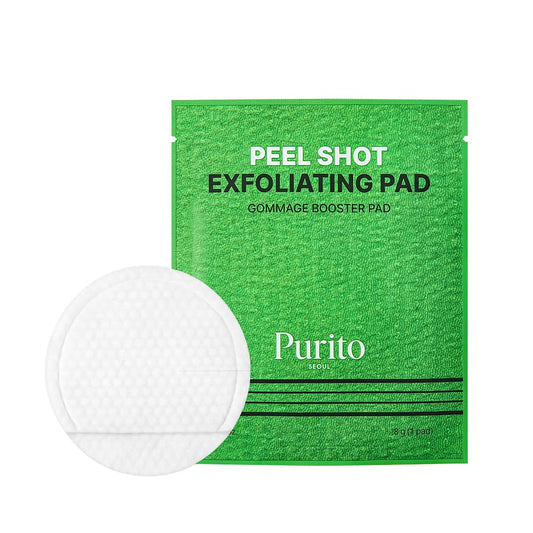 PEEL SHOT Exfoliating Pad | for Blackheads, Whiteheads & Pores | Charcoal + Enzyme Deep Clean | Instant Glow & Smooth Texture | Gentle Daily Exfoliation | Korean Skincare, 8 Pads