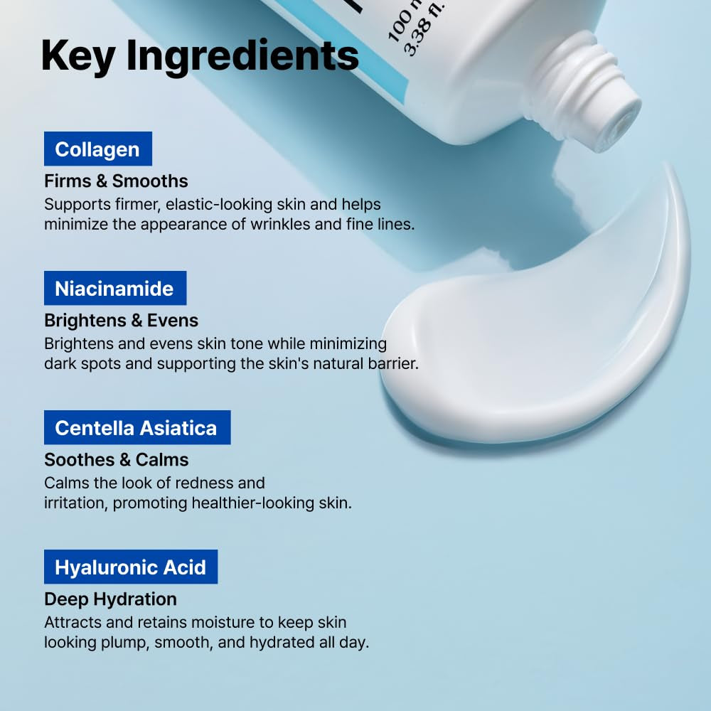 Youthful Formula™ Ultimate Moisturizing Cream | Centella Asiatica, Niacinamide, Hyaluronic Acid, Collagen | Wrinkles, Fine Lines, Dark Spots, Dry Skin, Redness | 3.38 Fl. Oz., 100Ml