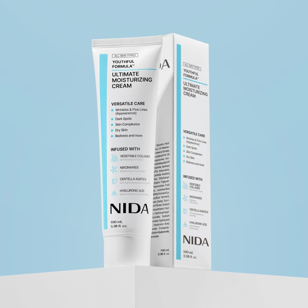 Youthful Formula™ Ultimate Moisturizing Cream | Centella Asiatica, Niacinamide, Hyaluronic Acid, Collagen | Wrinkles, Fine Lines, Dark Spots, Dry Skin, Redness | 3.38 Fl. Oz., 100Ml