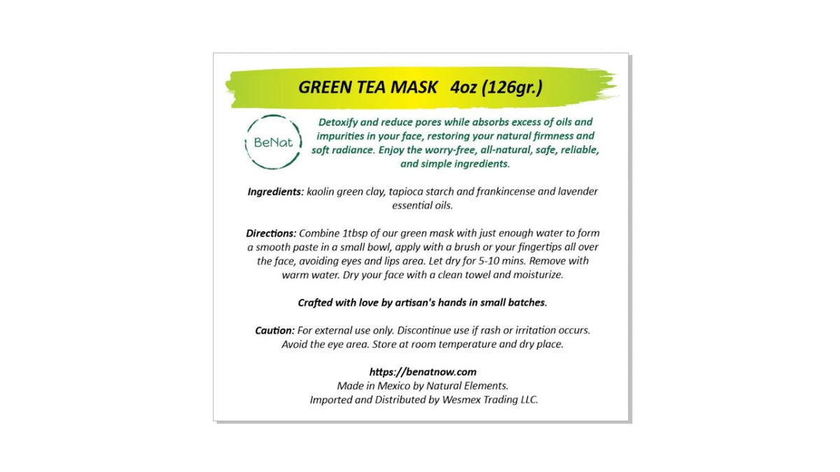 Green Clay Mask | Pore-Refining Facial Detox